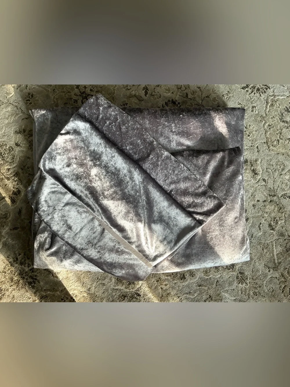 Plush Velvet duvet/ pillow sham Set - Silver Gray